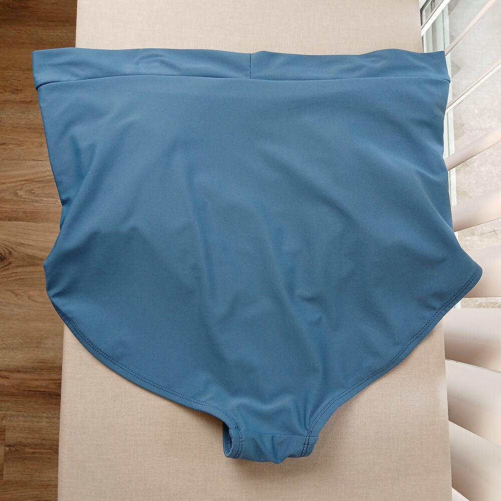 Shapermint Teal privacy panel swim bottom plus size 4XL - Picture 2 of 4